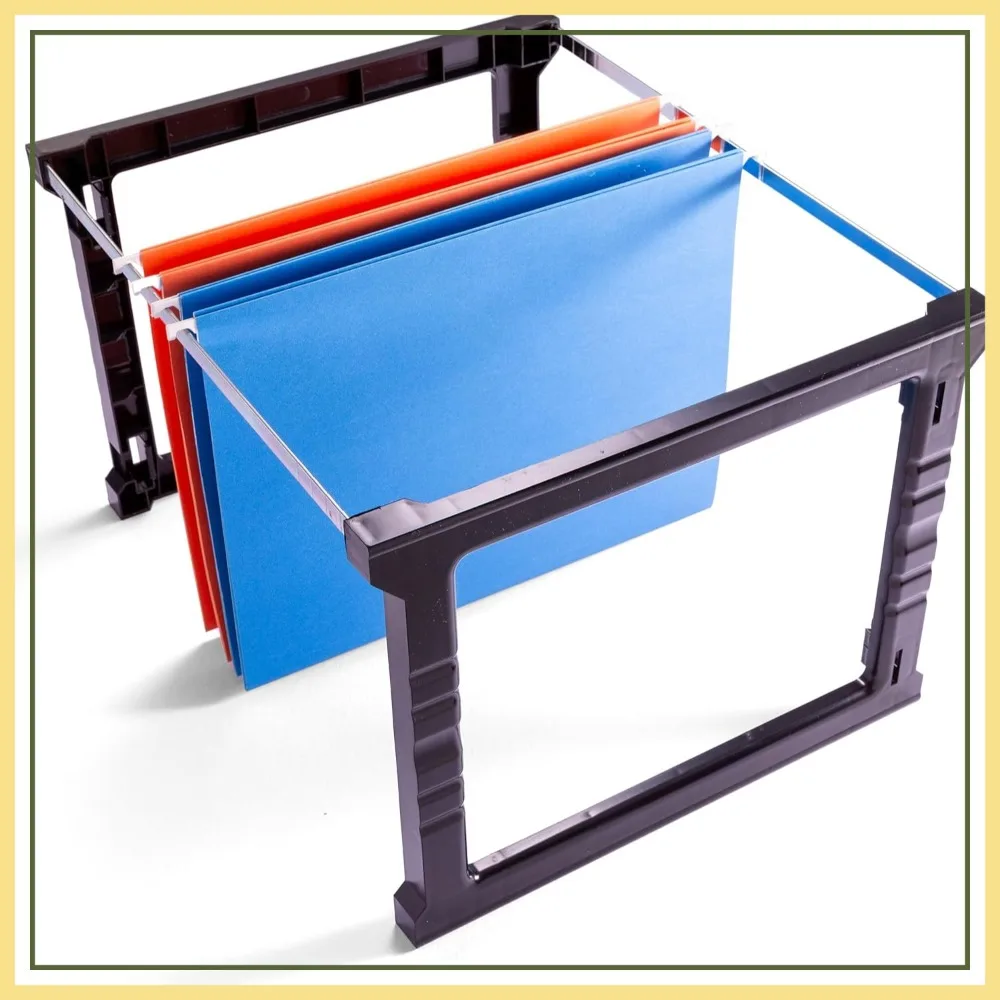 

Hanging File Folder Frame, 18 Inch, Letter and Legal Size, 1 Set, Black and Gray