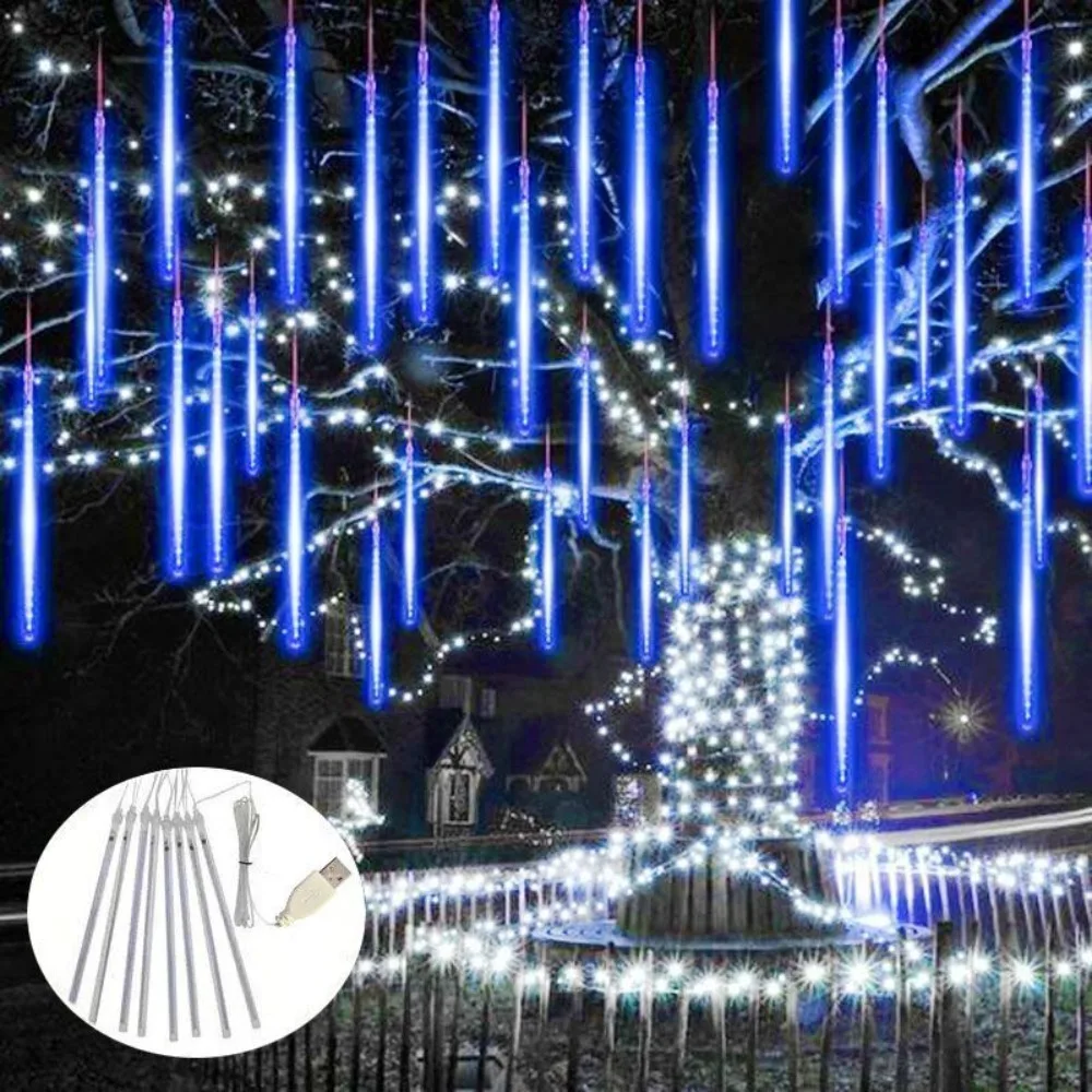 

LED Meteor Shower Rain String Light USB Power 30/50cm Wedding Fairy Light Holiday Room Outdoor Garden Decorations Ramadan Decor