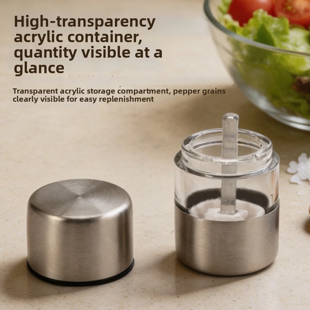 Mini Size Pepper Grinder Manual Operation Ceramic Grinding Core Salt Mill Stainless Steel Material Portable Design