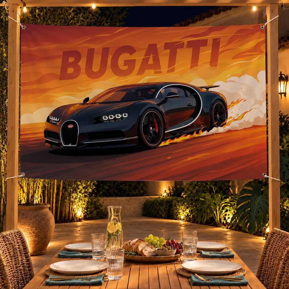 Luxury Brand Bugatti Flag Banner Tapestry For Party Outdoor Garden Yard Home Decor
