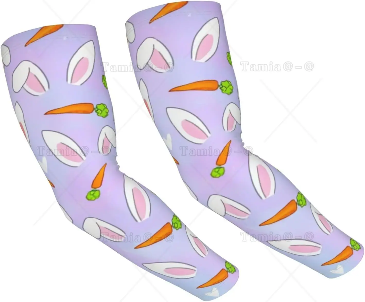 Funny Cute Easter Bunny Arm Sleeves for Mens Womens Breathable Cooling Sleeve for Cycling Driving Camping,Hiking