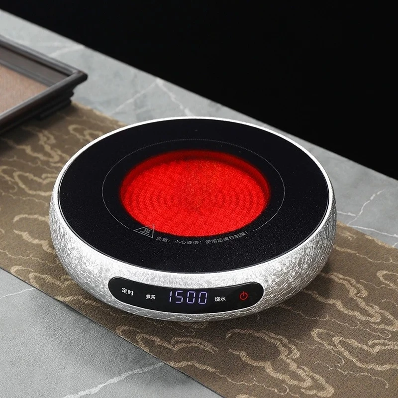 220V Ultra‑thin Electric Ceramic Stove 8‑Gear Heating Portable Tea Maker Keep Warm Water Boiling Heater for Home