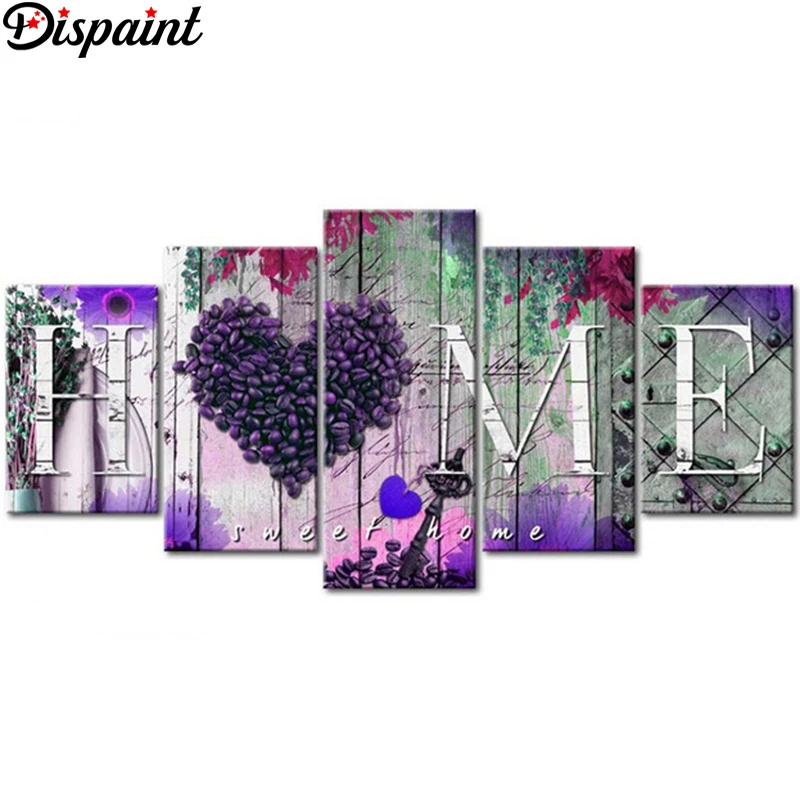 

Dispaint 5 шт. полная квадратная/круглая дрель 5D DIY алмазная живопись "домашний сладкий дом" многообразная комбинированная вышивка 5D подарок