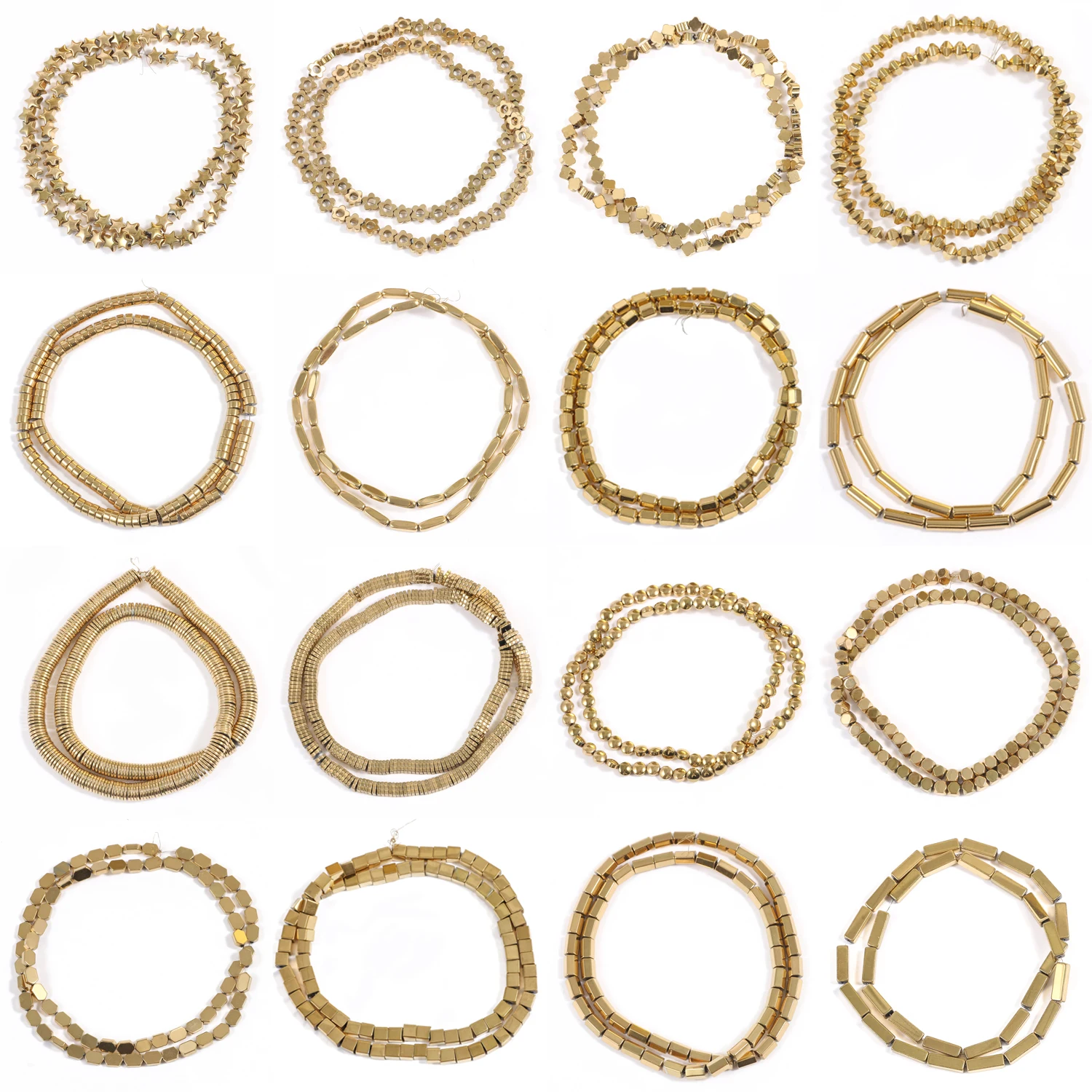 Natural Stone High Quality Hematite Bead Gold Color Plated Hematite Spacer Loose Beads for Jewelry Making Diy Charms Bracelets