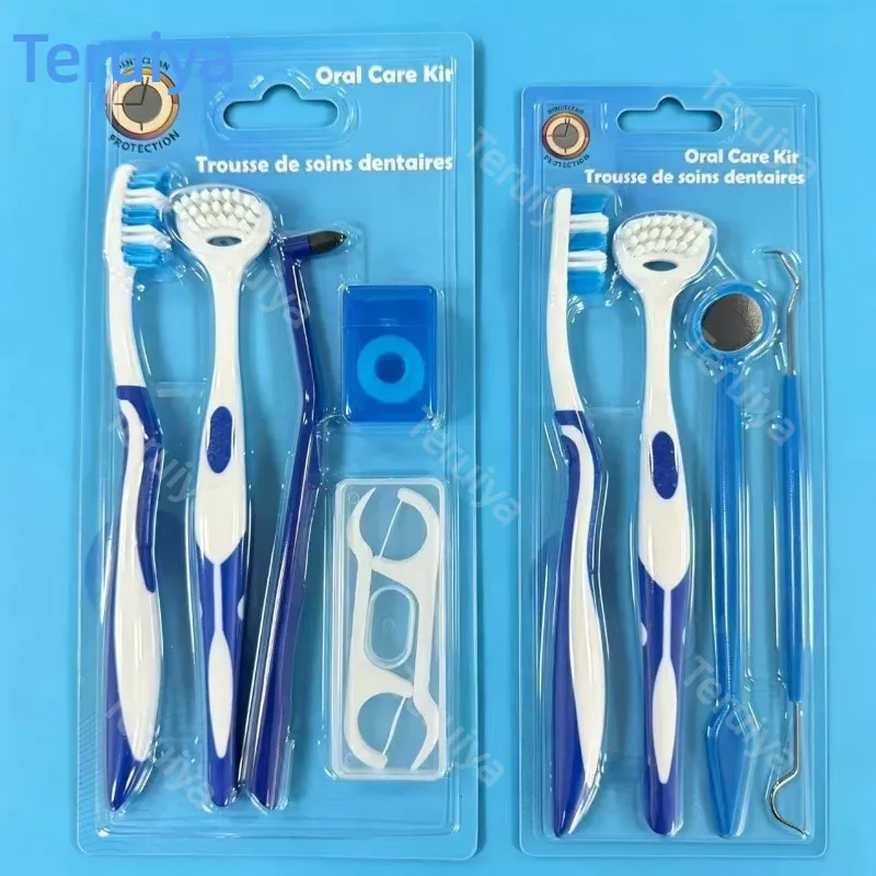 10Pcs Cleaning Brushes Set for Aligners, Dentures & Retainers, Dental Plaque Remover & Floss