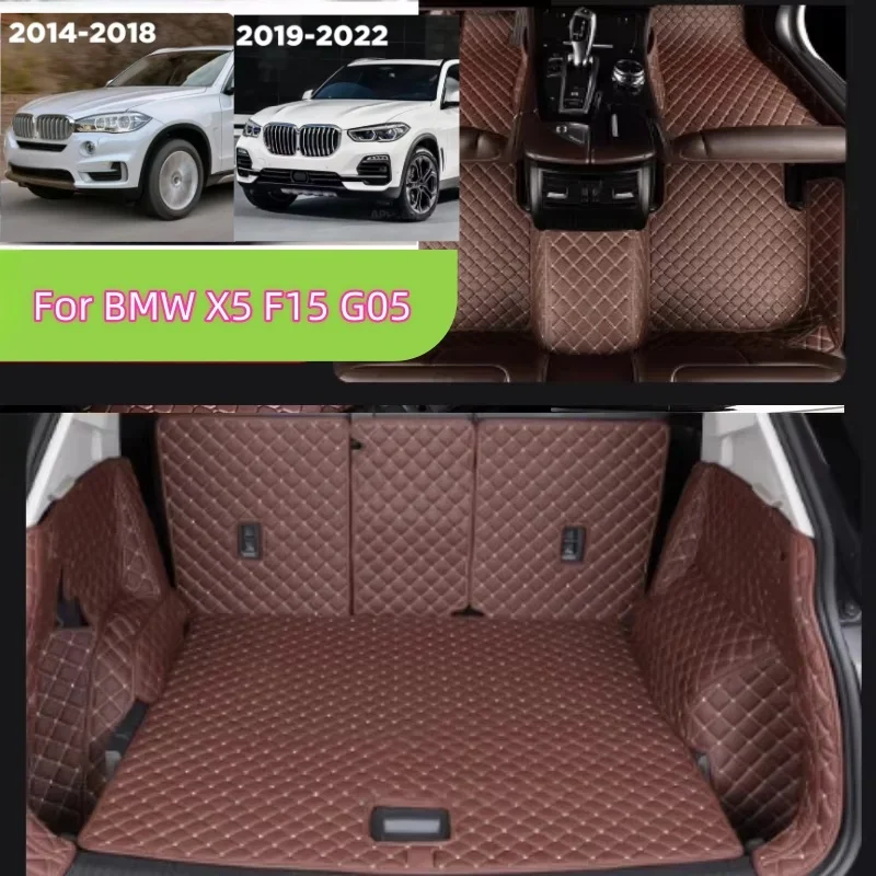 Car Floor Mats For BMW X5 F15 G05 Five Seats 2014-2024 2023 2022 2021 20 Custom Auto Foot Pads Carpet Cover Interior Accessories