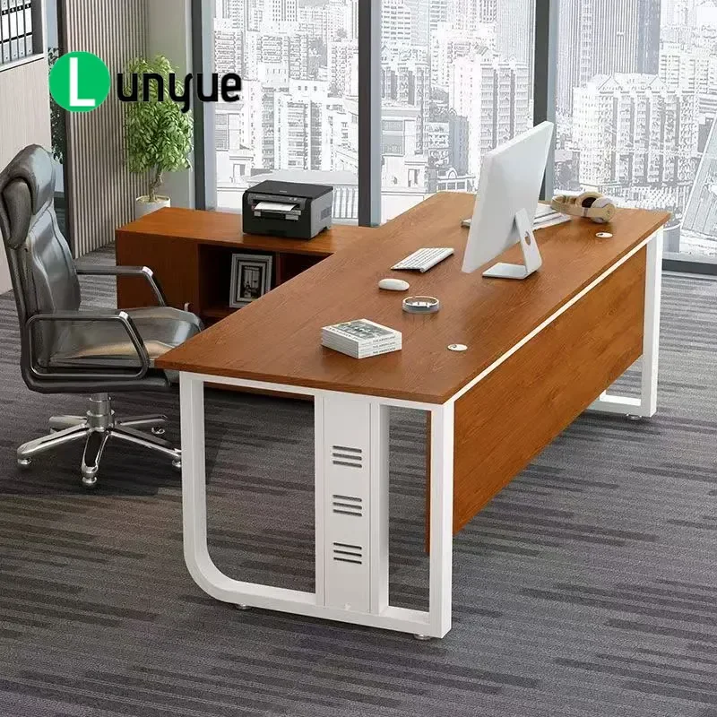 Simple Desktop Computer Desk Household Bedroom Writing Table Modern Office Workbench for Manager Boss Study Room Space Saving