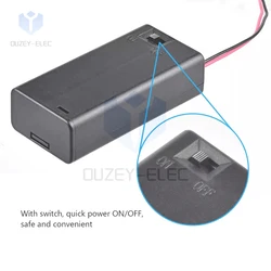 Pojemnik na baterie AA Power Bank z przełącznikiem przewodowym DIY pokrywa pojemnika na baterie włącznik/wyłącznik 3.7V pakiet uchwytów przełącznika