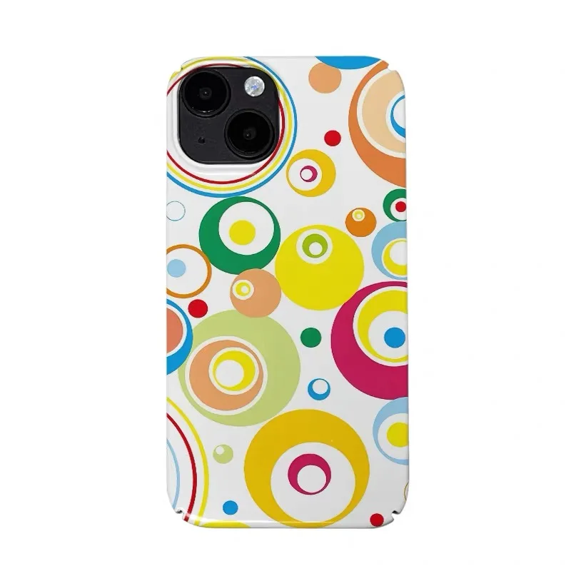 

Ins Korean Colorful Circle Ball Art Case for IPHONE 17 16 ProMax 15 14 Plus 13 12 MINI 11 PRO 16Plus XS MAX Acrylic Phone Cover