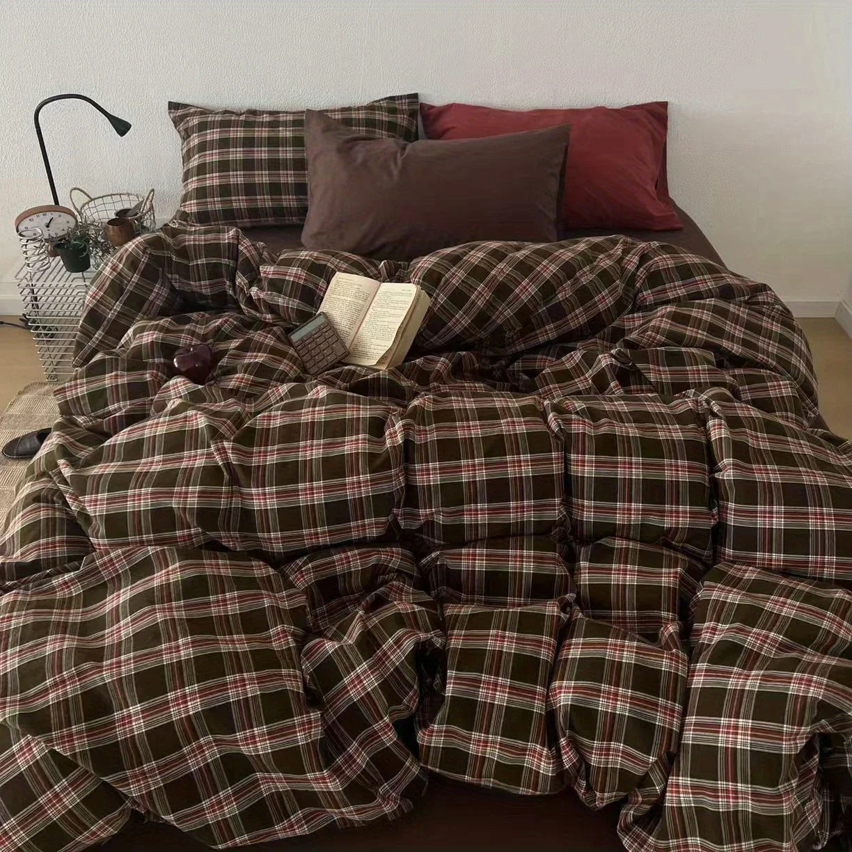 Black Brown Bedding Set Classic Duvet Cover Flat Sheet Pillowcases No Filler Girl Boy Twin Queen Japanese-style Comforter Cover