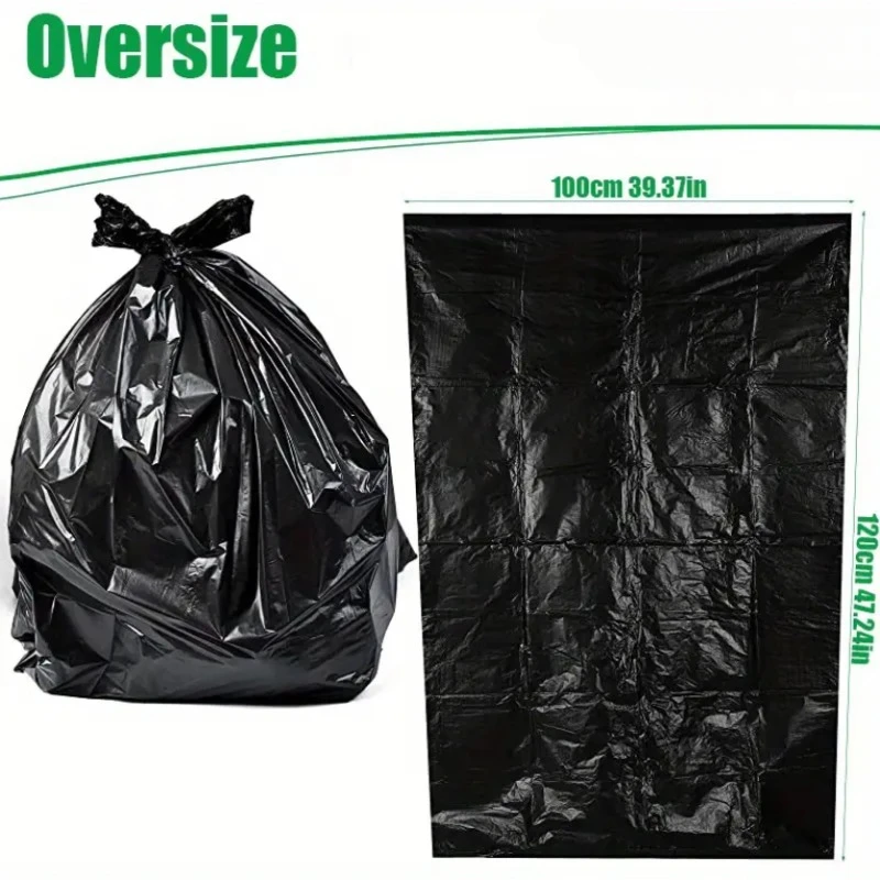 5PCS Large Garbage Bags Outdoor 53 Gallon Extra Large Trash Bags Black Heavy Garbage Bags Thick Heavy Garbage Bag For Outdoor