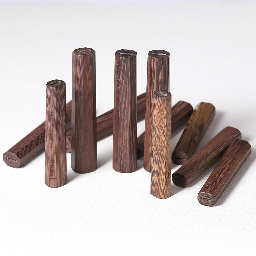 DIY Replacement Knife Making Tools Kitchen Knife Octagonal Handle Natural Grain Wenge Wood for Japanese Chef Knife Full Tang
