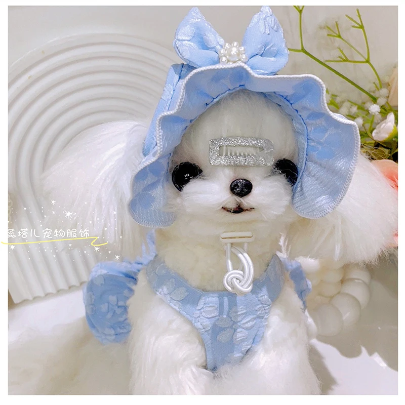 2026 Ultra Small Pet Clothing Women's Dog Dress Summer Style Camisole Fake Two-Piece Fluffy Skirt Backless Dogs Clothes And Hat