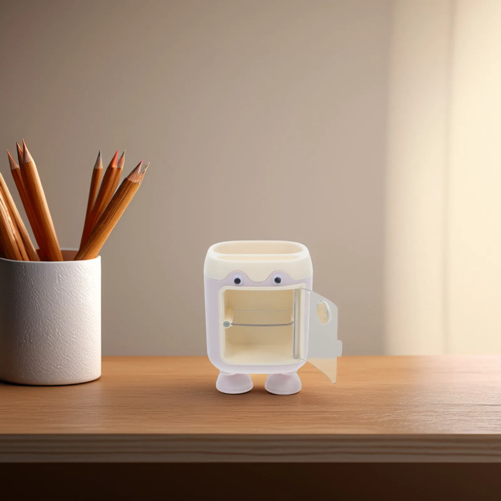 Cute Pig-Shaped Pen Holder Multi-Compartment Stationery Organizer for Desk Tabletop Modern Kawaii Pencil Holder Compact Pen Cup