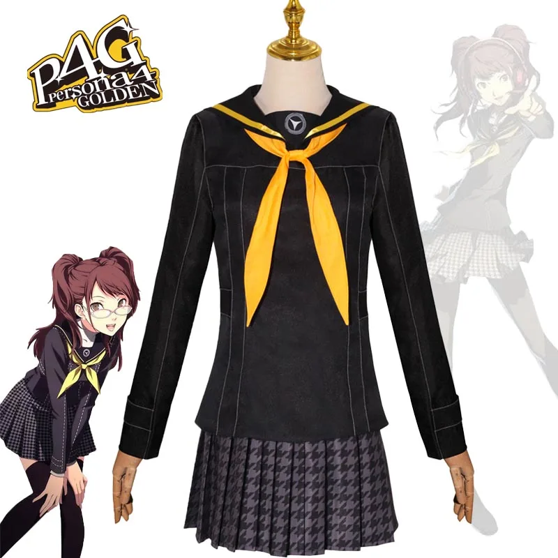 Game Persona 4 Cosplay Costume Kujikawa Rise JK Uniforms Tie Skirt Sailor Suit Halloween Canival Party Role Play for Adult Girls