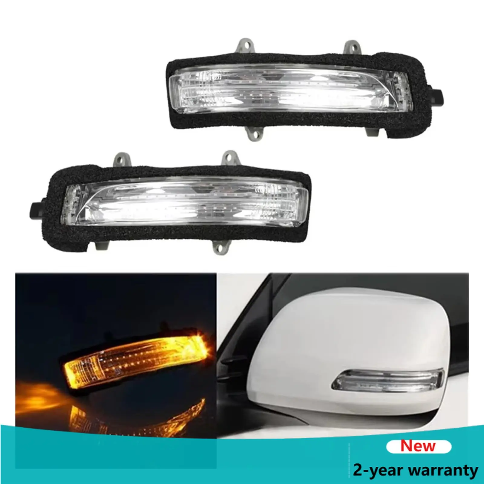 Side Rearview Mirror LED Turn Signal Light Repeater Lamp For Toyota Land Cruiser Prado 2009 2010-2017 81730-60120 81740-60090