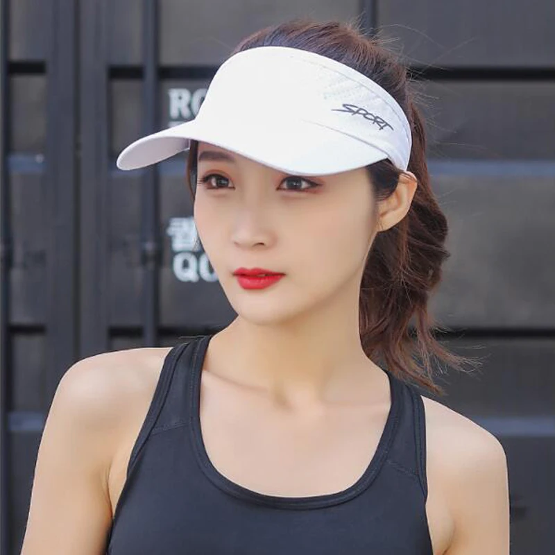 Summer Breathable Air Sun Hats Men Women Adjustable Visor UV Protection Top Empty Solid Sports Tennis Golf Running Sunscreen Cap