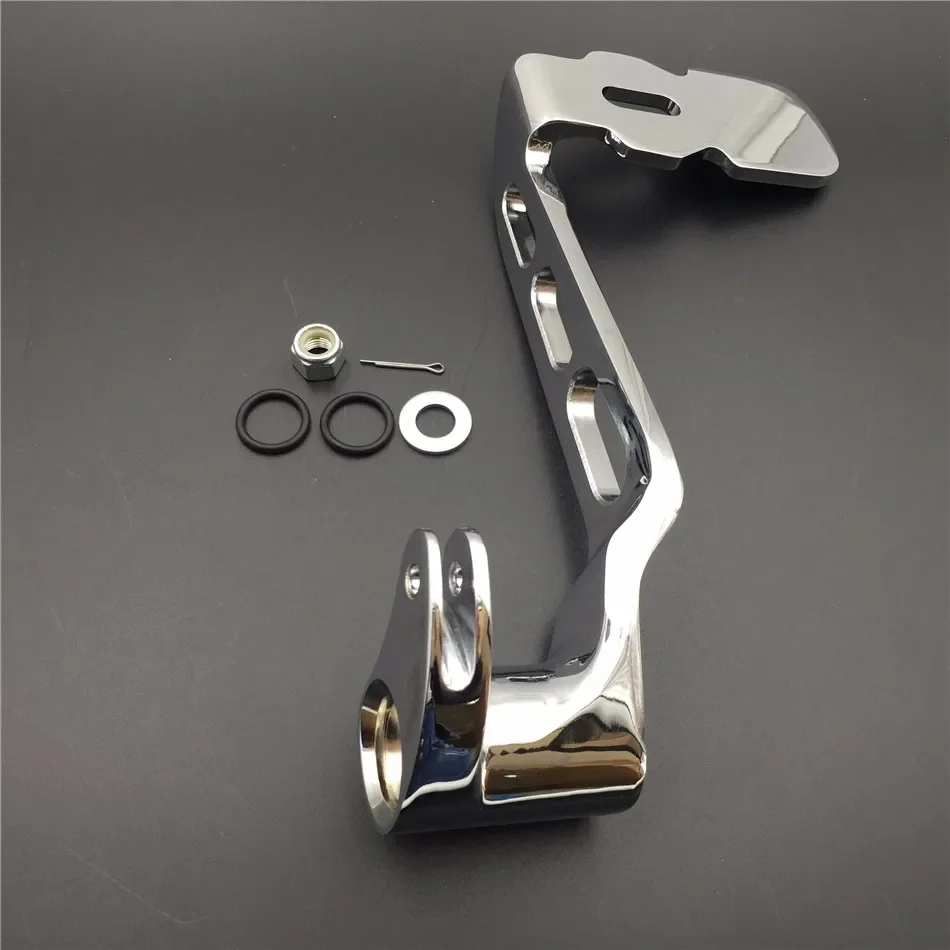 Aftermarket Motorcycle Parts CHROMED Billet Rear Brake Pedal Foot Lever Three-Hollow-Out for Harley Davidson Road King FLHR