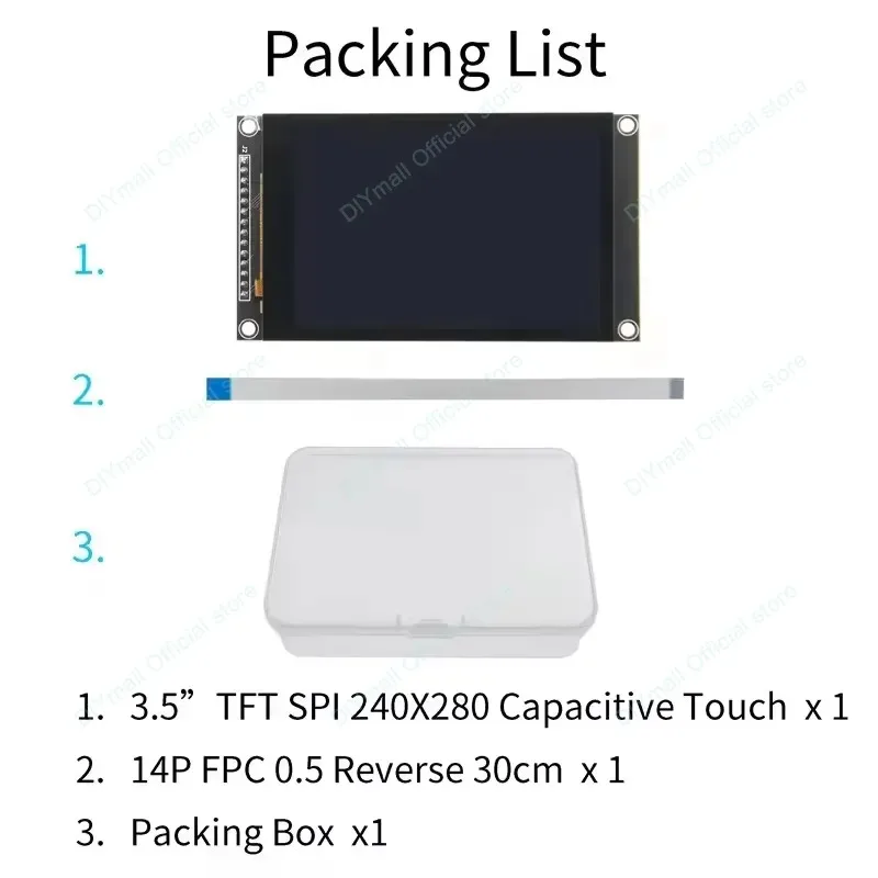 3.5 Inch SPI TFT LCD Display Module Optional Capacitive Touch Screen ST7796 320x480 IPS Panel Compatible with Arduino Home