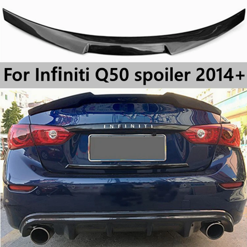 

M4 Style Spoiler For Infiniti Q50 Q50S Carbon Fiber Spoiler M4 Style 2015-2017 Rear Trunk Wing Spoiler Lid Q50 spoiler