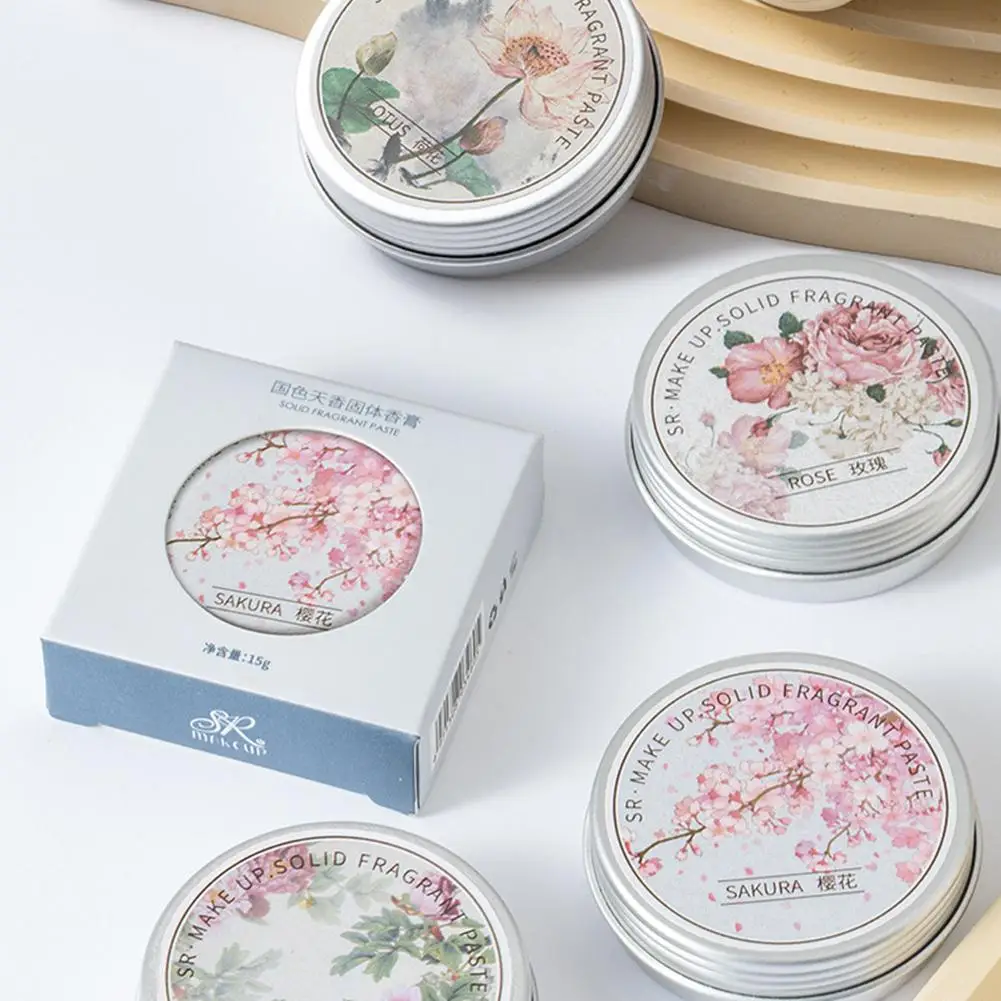 Portable Solid Perfume Fragrance Women Men Balm Fresh Natural Long Lasting Flower Fragrance Deodorant Lady Lavender Rose Parfum