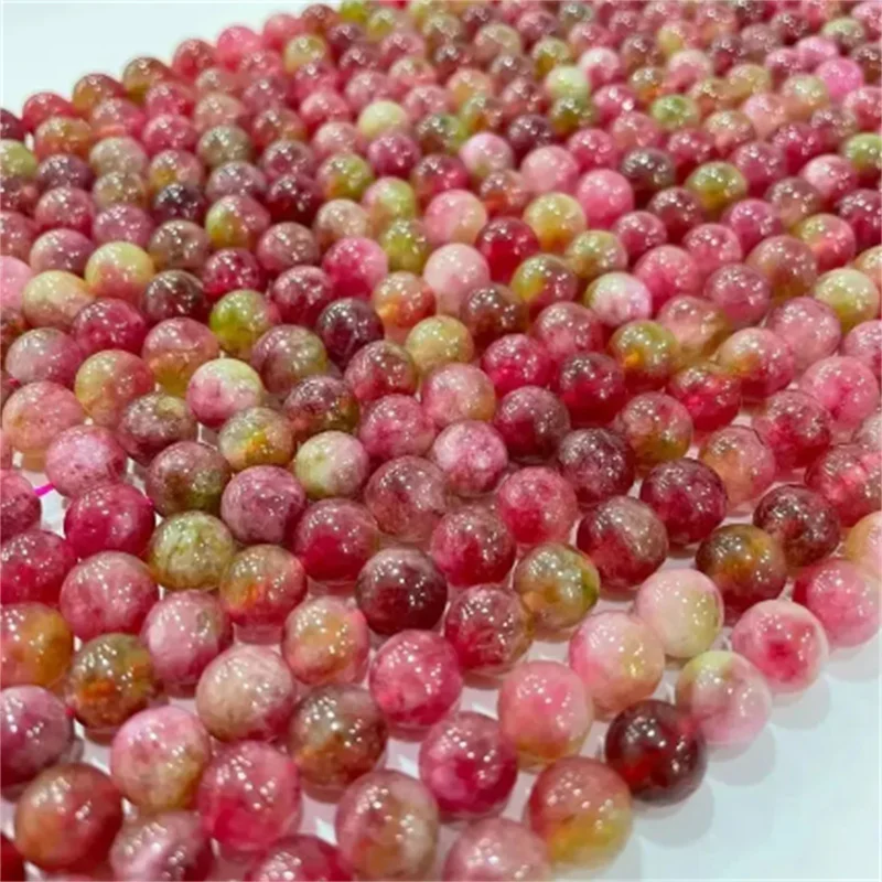 Optimize Watermelon Tourmaline Crystal Natural Stone Beads DIY Jewelry Accessories 6mm 8mm 10mm Loose Crystal Beads