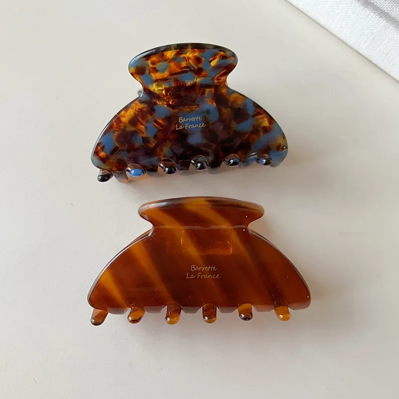 Klip Cakar Rambut Asetat Klem Rambut Kepiting Sedang Jepit Rambut Ekor Kuda Akrilik Wanita Anak Perempuan Aksesori Rambut Mode