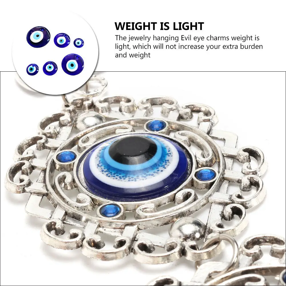 

Набор из 6 подвесок «Злой глаз» для изготовления украшений: легкие компоненты для ожерелий, браслетов, серег, брелоков, DIY-поделок