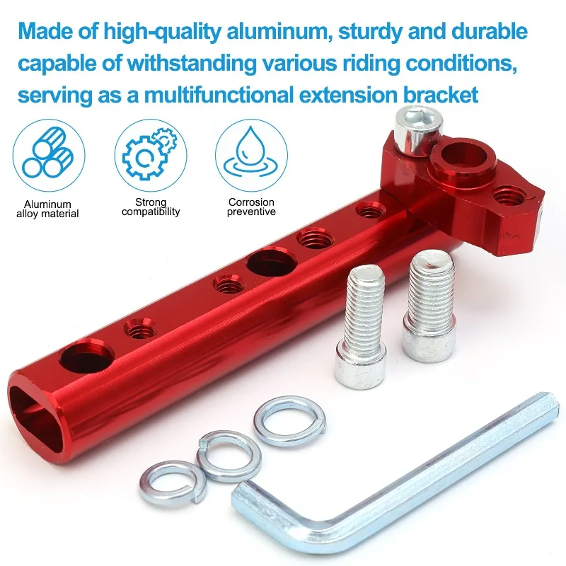 Braket Ekstender Penyangga Cermin Belakang Multifungsi dari Aluminium untuk Sepeda Motor, Skuter, ATV, Penyangga Lampu Sorot, dan Tempat Ponsel