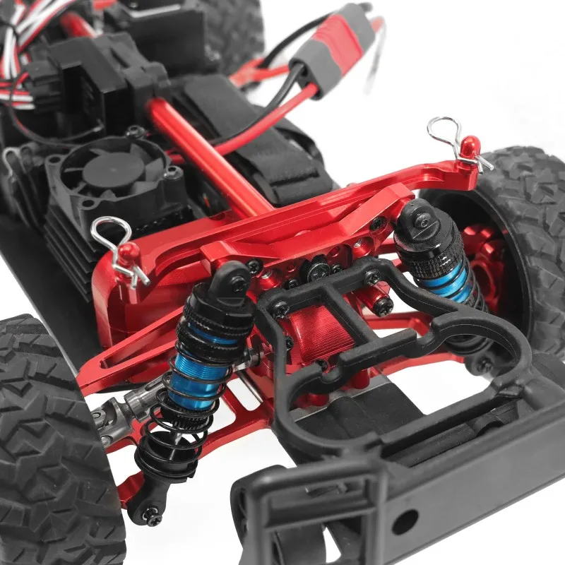 Superr-For MJX 1/14 14211 RC Car Metal Steering Cup Shock Absorber Upgrade Set Swivel Body Pillar Accessory Parts