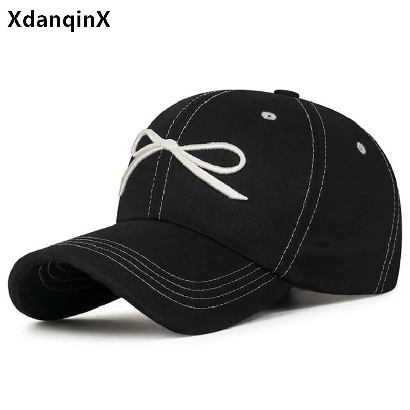 

Autumn Women's Hats Three-dimensional Embroidery Bow Baseball Caps Fashion Versatile Sports Cap Camping Party Hat Snapback Cap