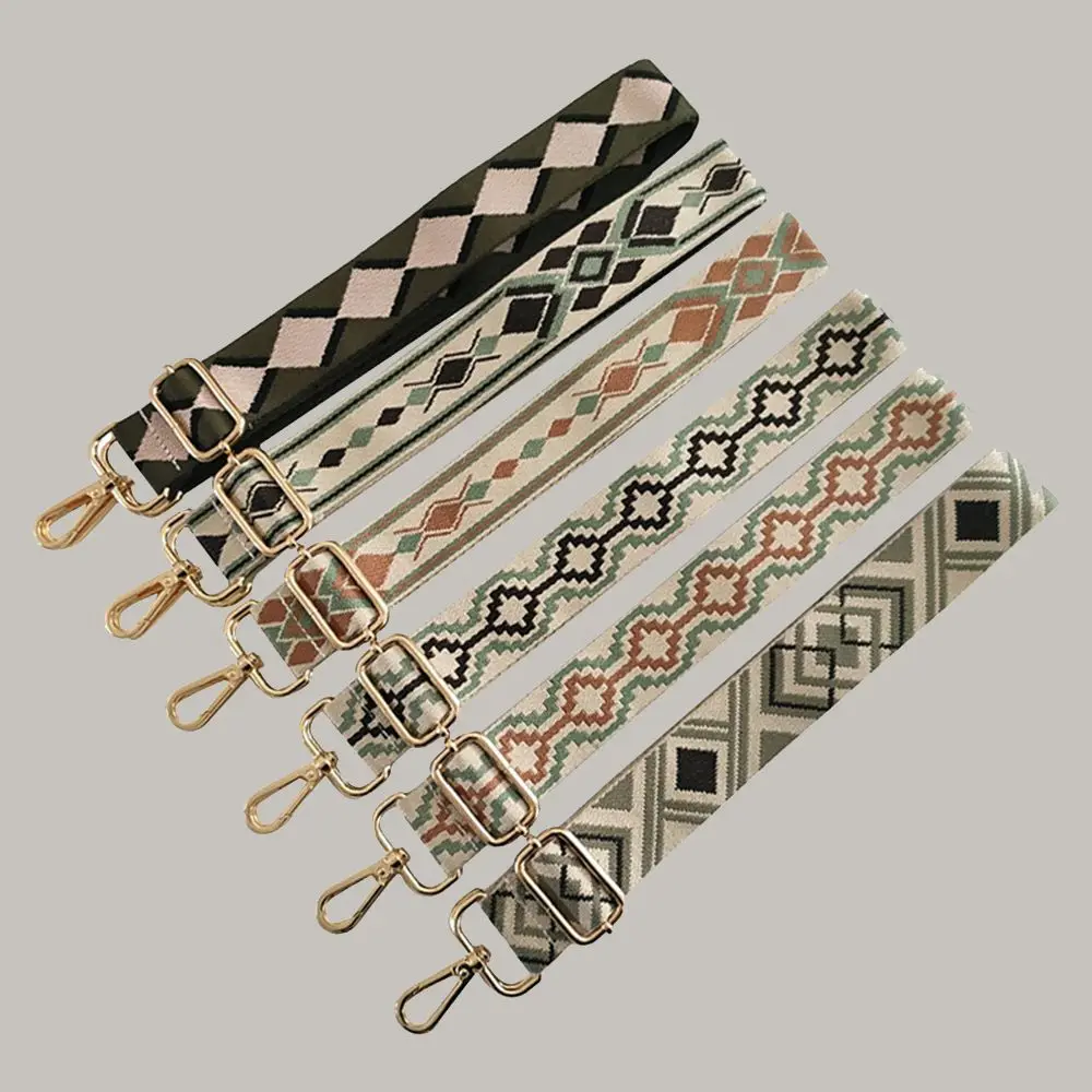 여성용 와이드 교체 숄더백 스트랩, 코튼 컬러 백 스트랩, 핸드백 벨트