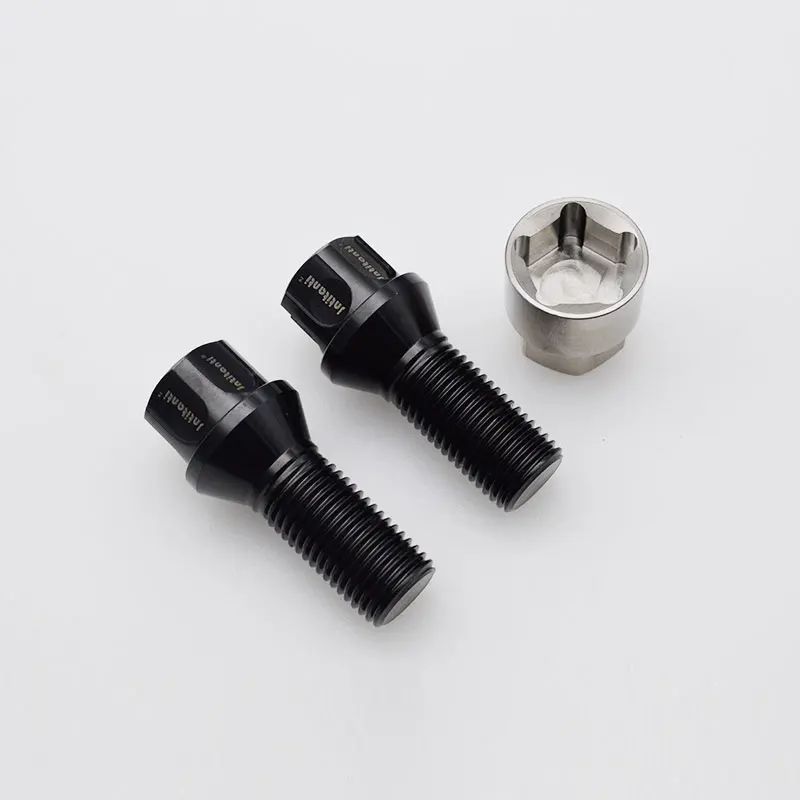 Jntitanti (16+4+1)pcs M14*1.5*28-45mm 60 Degree Cone Seat Gr.5 titanium Car Wheel bolt titanium Bolt  for refitted VW AUDI etc