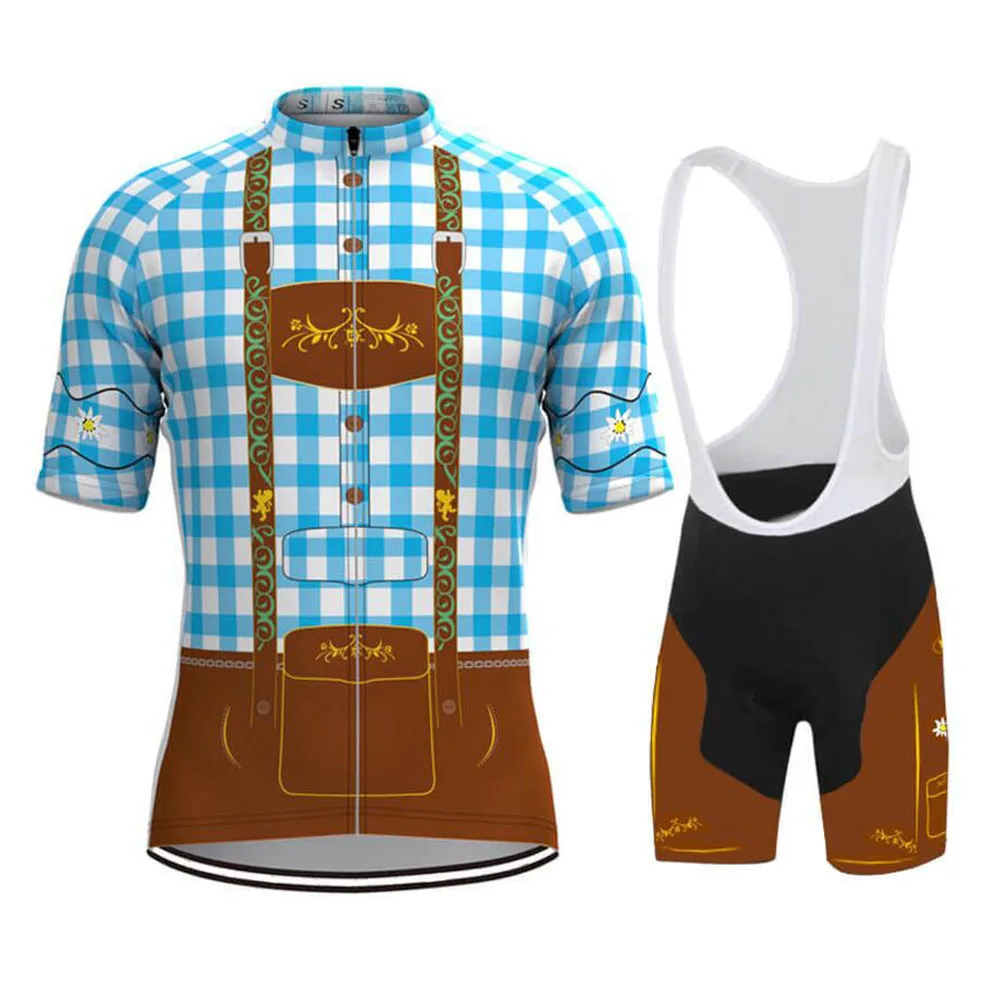 Mannen Nieuwe Wielertrui Set Zomer Ademend Fiets Jersey Broek Gel Pad Mountain Snelweg Fiets Kleding Mtb