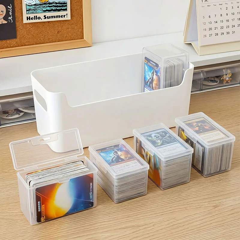 6pcs Card Storage Boxes with 1pc Large Box And 5pcs Small Boxes Transparent Card Storage Box for Trading MTG TCG Sports Card