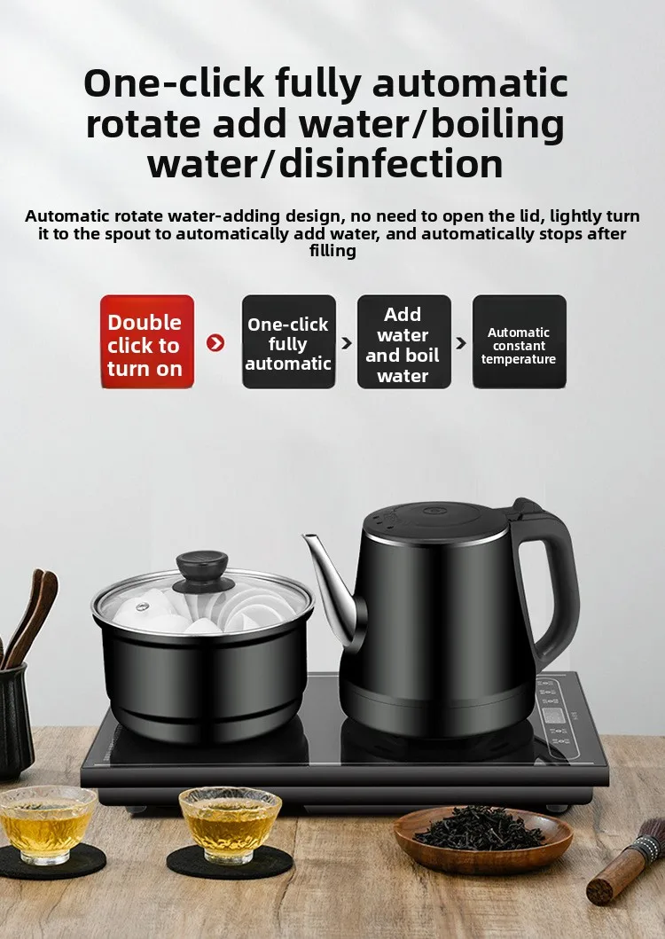 Chaleira automática de mesa de chá, conjunto automático de abastecimento de água para fazer chá