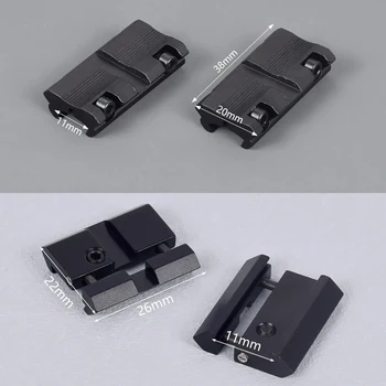 Düşük Profil Dönüştürücü 11mm 20mm/22mm Kapsam Halka Montaj Adaptörü Kırlangıç Weaver Picatinny Ray Avcılık Aksesuarı