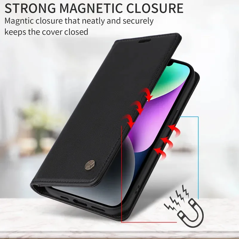 Etui z klapką na telefon Samsung Galaxy A10S A20 A30S A21S A31 A40 A41 A50 A51 A70 A71 A81 A91, magnetyczne, skórzane, z funkcją podstawki. — zdjęcie produktu 3