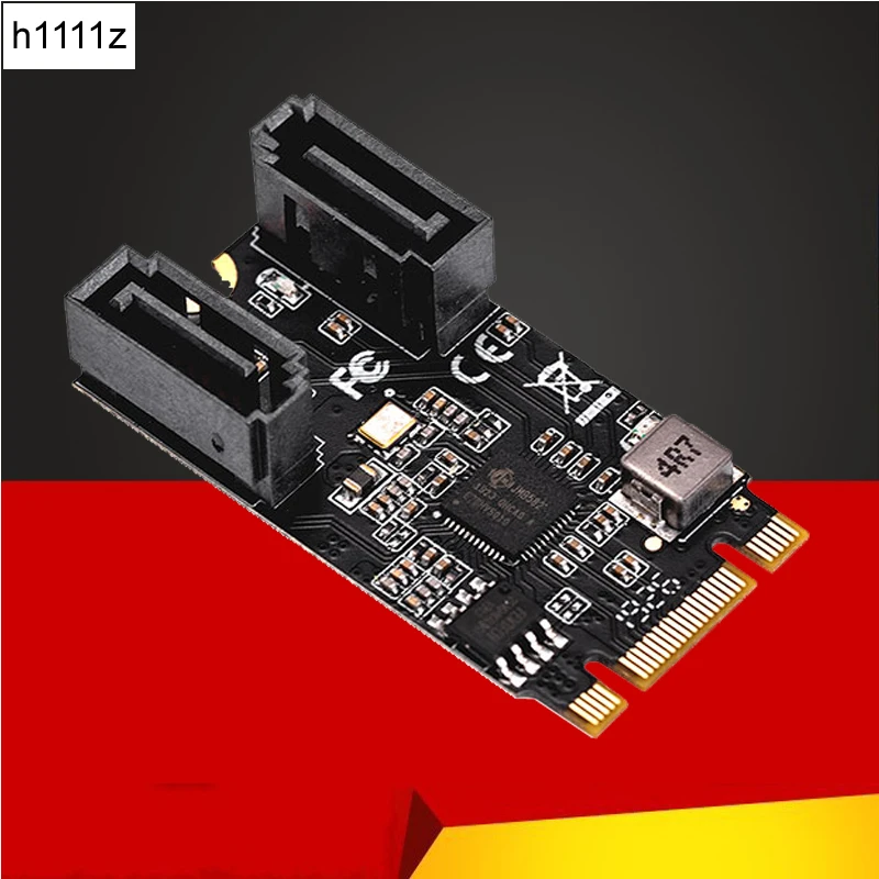 M.2 to SATA Adapter SATA Port Multiplier 2 Port SATA III 6Gb/s M2 22x42 M Key + B Key Controller SATA 6G Internal Expansion Card