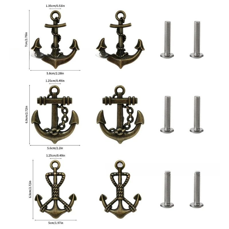 Hardware Retro Anchor Drawer Handle Alloy Single Hole Handle Cabinet Door American Handle Hot-selling Handle