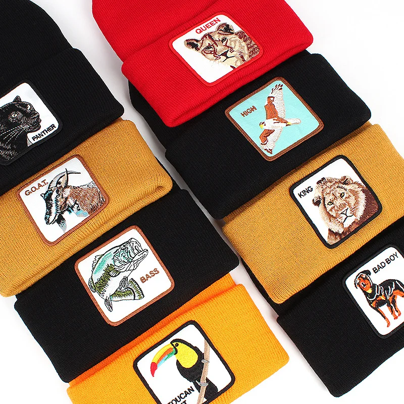 

Goorin Bros Animal Embroidery Knitted Hat Winter Warm Men's And Women's Outdoor Wool Hat Autumn And Winter Wolf Tiger Popular Co