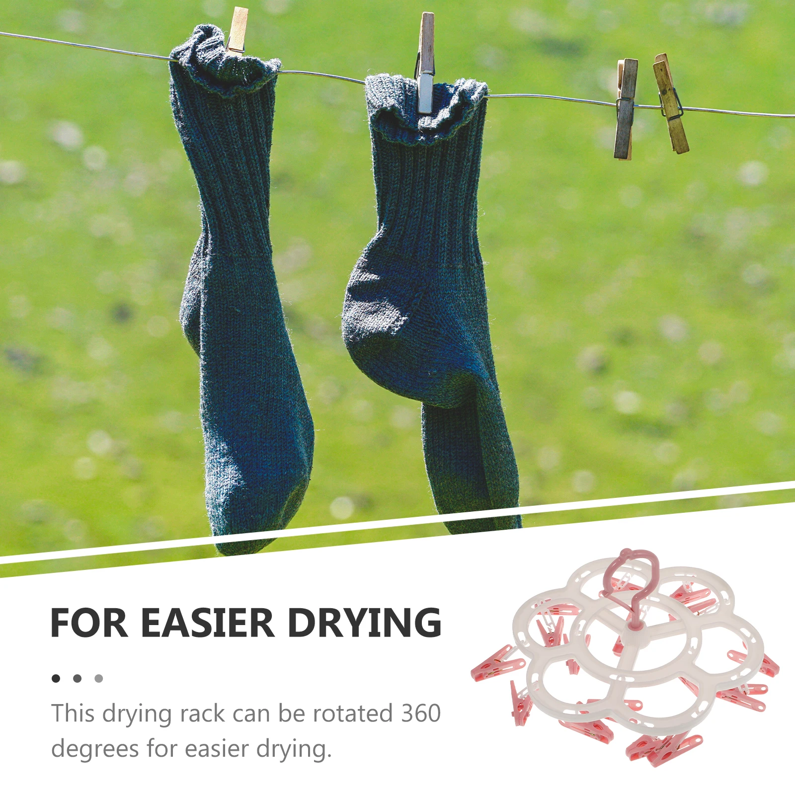

1 pc 360° Rotating Plum Sock Drying Rack Heat Resistant Hanger Windproof Clothes Rack Household Drip Stand