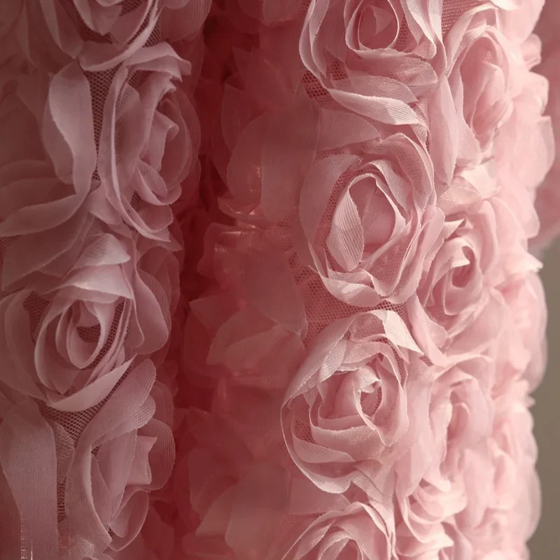 

Дизайнерская ткань, сетка, 3D цветы розы, сложенная ткань, реконструкция, специальный материал, платье, одежда, ткань