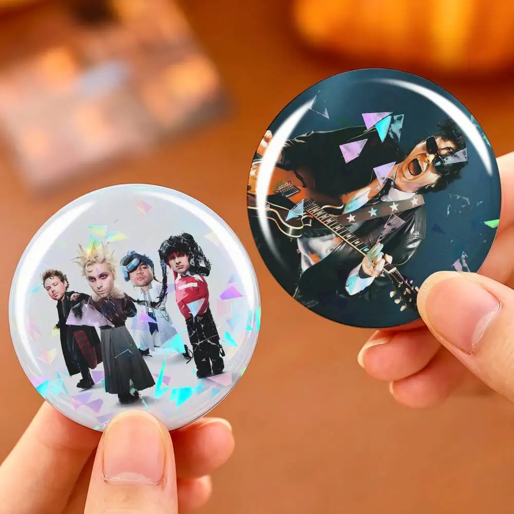 S-5SOS Band 5 S-Seconds of Summer Custom Tinplate Round Button Badges Pins Brooches for Clothes Backpack