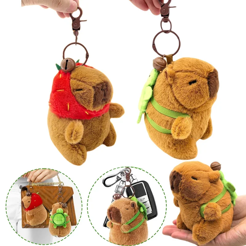 

Cartoon Capybara Pendant Plush Toy Doll Bag Hanging Ornament Cute Kapila Keychain Doll Desktop Doll Ornament Car Pendant