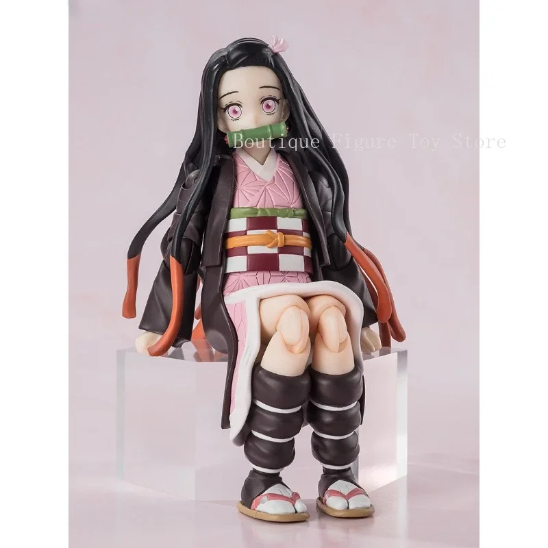 W magazynie oryginalny Bandai S.H.Figuarts Demon Slayer Kamado Tanjirou i Kamado Nezuko figurka Anime Model zabawka prezent