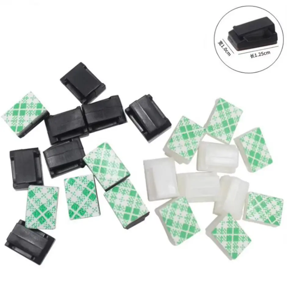 Adhesive Car Cable Organizer Clips Cable Winder Drop Cable Holder Cord Management Desk Wire Tie Fixer Car Wire Clip 4000pcs/lot