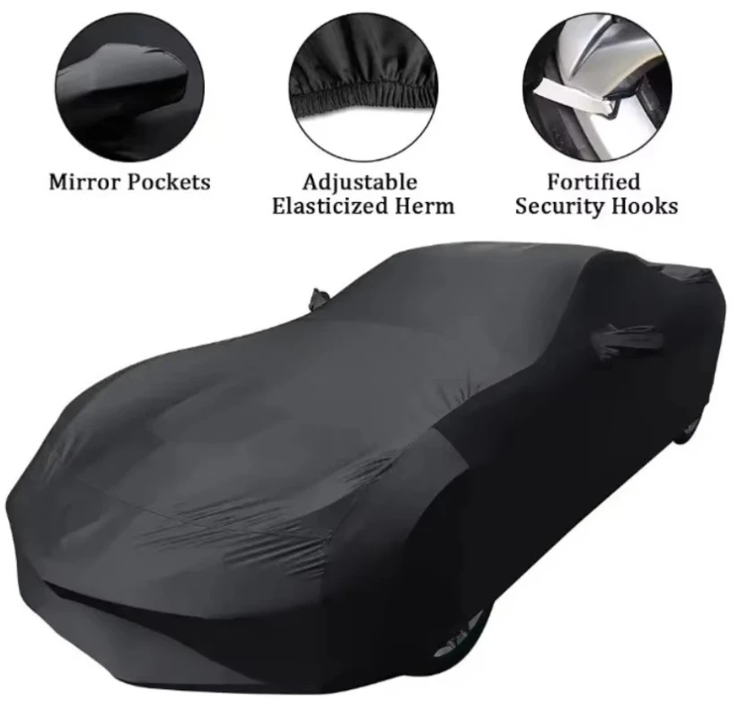 NEW Wholesale Nice Quality Custom Logo Car Cover Soft Fleece Inside Stretch Car Cover Dust Proof Elastic Car Cover Indoor Use