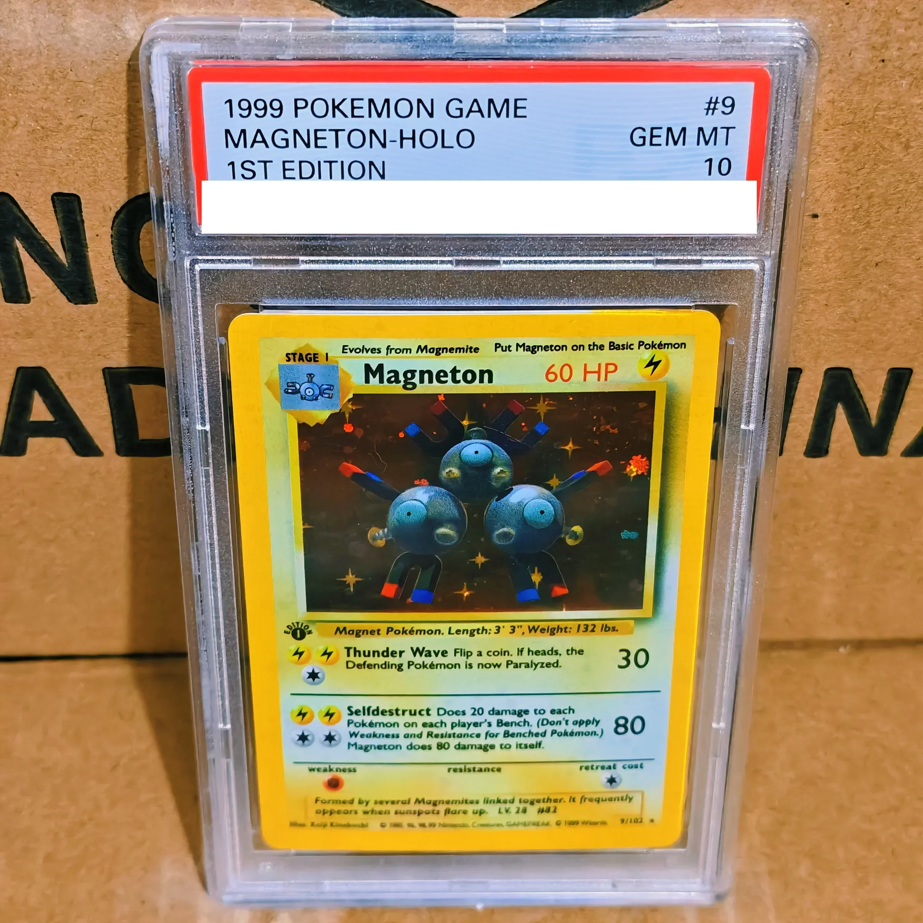 DIY Collection Card Rating Card 1999 GAME #9 Magneton Holo 1ST Edition Copy 10Points Rating Card Anime Game Card Gift Toy