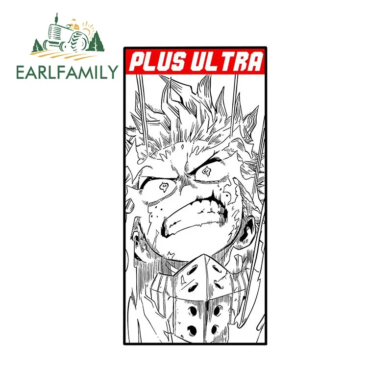 EARLFAMILY 13cm x 6.3cm Plus Ultra 100% Deku Car Sticker Midoriya Izuku Decal JDM Creative Cartoon Car Styling